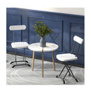 Set Of 2 Folding Chair With Ergonomic Backrest Curved Feet