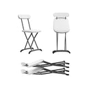 Set Of 2 Folding Chair With Ergonomic Backrest Curved Feet