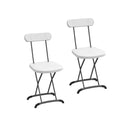 Set Of 2 Folding Chair With Ergonomic Backrest Curved Feet