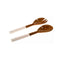 Marble Melody Duo Pair Of Salad Servers With Natural Wood Symphony