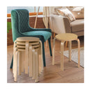 Set Of 4 Stackable Wooden Stools For Living And Dining Room Natural