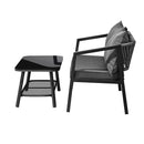 2PCS Outdoor Furniture Set Sofa Chairs&Table