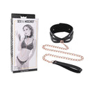 Sex And Mischief Brat Collar And Leash Rose Gold Black Restraint