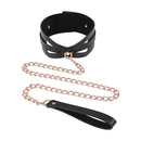 Sex And Mischief Brat Collar And Leash Rose Gold Black Restraint