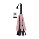 Sex And Mischief Brat Faux Fur Flogger Black 50 Cm Whip With Feather