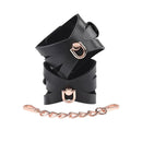 Sex And Mischief Brat Handcuffs Black Rose Gold Restraints