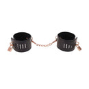 Sex And Mischief Brat Locking Cuffs Black Rose Gold Hand Cuffs