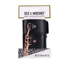 Sex And Mischief Brat Locking Cuffs Black Rose Gold Hand Cuffs