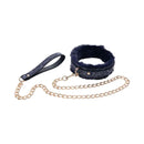 Sex And Mischief Cougar Collar And Leash Navy Blue Gold Restraint
