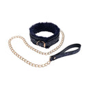 Sex And Mischief Cougar Collar And Leash Navy Blue Gold Restraint