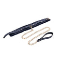 Sex And Mischief Cougar Collar And Leash Navy Blue Gold Restraint