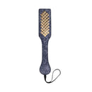 Sex And Mischief Cougar Studded Paddle With Gold Studs Navy Blue