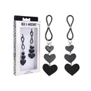 Sex And Mischief Heart Nipple Ties Black Nipple Restraints Set Of 2