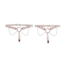 Sex And Mischief Peaches N Creame Pearl Garters Peach Rose Gold