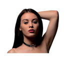 Pet Leather Choker With Silver Ring