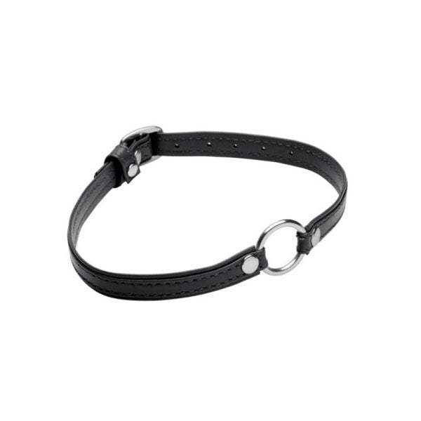 Pet Leather Choker With Silver Ring