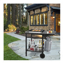 Movable Double Shelf Dining Cart Table With Folding Tabletop