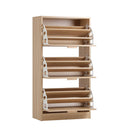 Shoe Cabinet Storage 3 Doors  Rack Organizer Rattan Shelf 45 Pairs