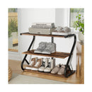 Shoe Rack Storage Shelves Organiser 3 Tiers Shoe Stand Industrial Black