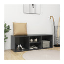 Shoe Storage Bench High Gloss Grey 105X35X35 Cm Engineered Wood