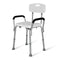 Shower Bath Seat 120Kg Cap Arms Adjustable Height For Elderly White
