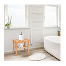 Bamboo Shower Bench Seat With Storage Shelf For Bath