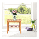 Bamboo Shower Bench Seat With Storage Shelf For Bath