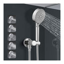 Shower Handset Round Spray 5 Mode Set Hose Chrome