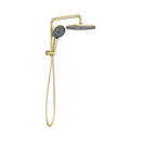Shower Head Gold Set Handheld Gooseneck Wall Arm Rail 10 Inch Round