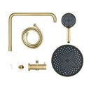Shower Head Gold Set Handheld Gooseneck Wall Arm Rail 10 Inch Round