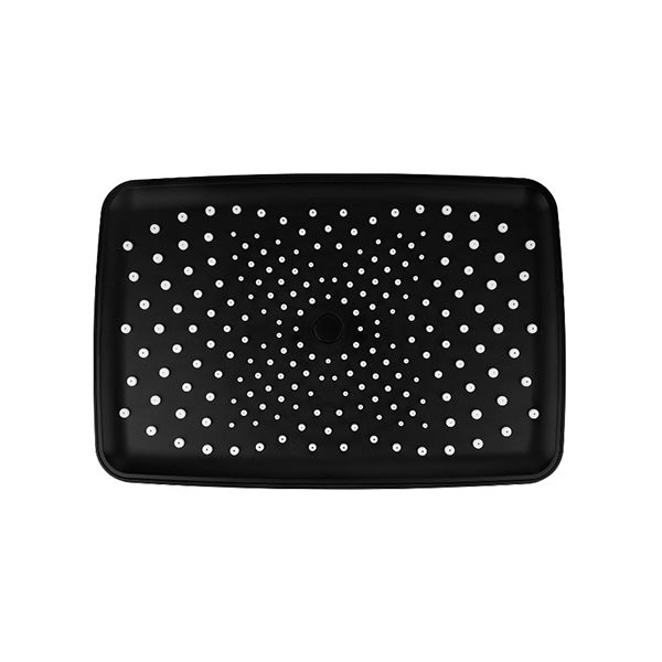 Rectangle Rainfall Shower Head Abs Plastic Black