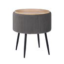 Side Table Storage Ottoman Velvet Stool Footstool Cleo Grey