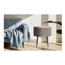 Side Table Storage Ottoman Velvet Stool Footstool Cleo Grey