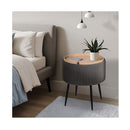 Side Table Storage Ottoman Velvet Stool Footstool Cleo Grey