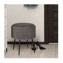 Side Table Storage Ottoman Velvet Stool Footstool Cleo Grey