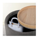 Side Table Storage Ottoman Velvet Stool Footstool Cleo Grey