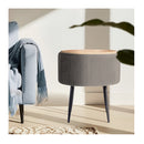 Side Table Storage Ottoman Velvet Stool Footstool Cleo Grey