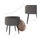Side Table Storage Ottoman Velvet Stool Footstool Cleo Grey