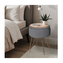 Side Table Storage Ottoman Velvet Stool Footstool Remy