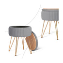 Side Table Storage Ottoman Velvet Stool Footstool Remy