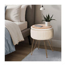 Side Table Storage Ottoman Velvet Stool Footstool Remy