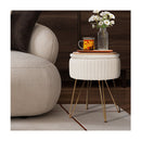 Side Table Storage Ottoman Velvet Stool Footstool Remy