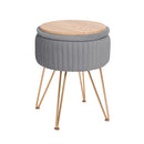 Side Table Storage Ottoman Velvet Stool Footstool Remy