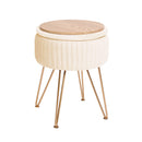 Side Table Storage Ottoman Velvet Stool Footstool Remy