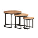 Side Tables 3 Pcs Solid Acacia Wood