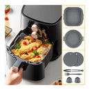 Silicone Air Fryer Basket 8Pc Set Non Stick Reusable Baking Tray