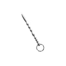 Urethral Plug With Ring Silver Metal