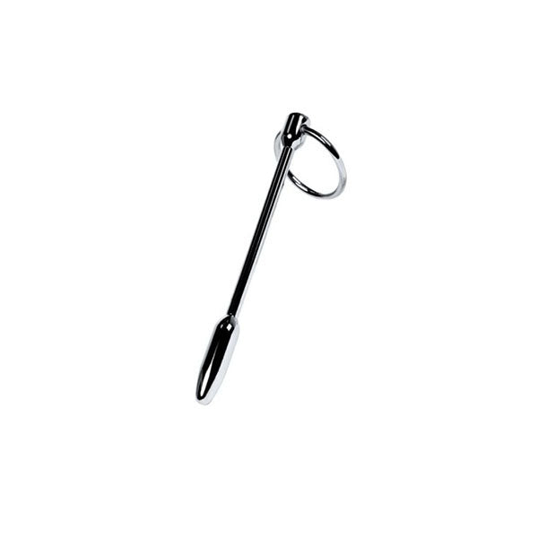 Silver Metal Urethral Plug With Ring