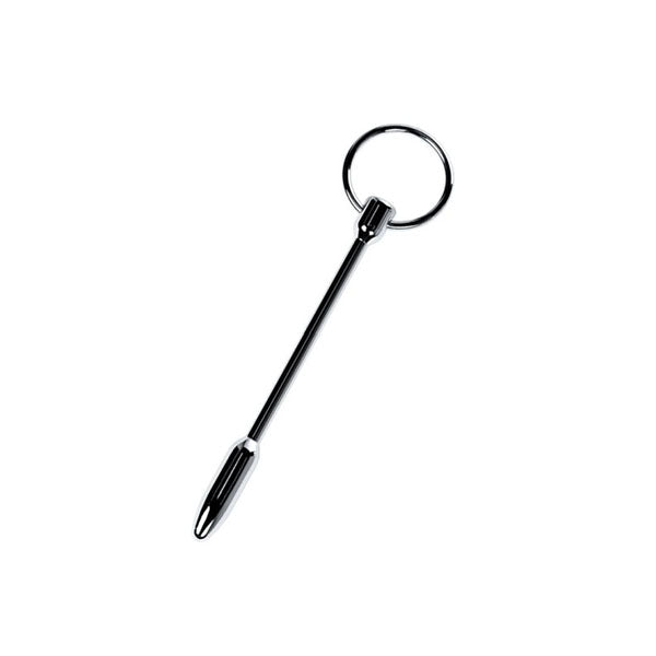 Silver Metal Urethral Plug With Ring