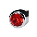Silver Metal Urethral Plug With Ruby Rhinestone
